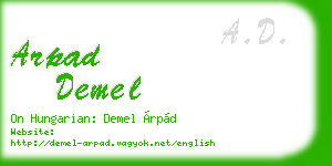 arpad demel business card