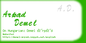 arpad demel business card